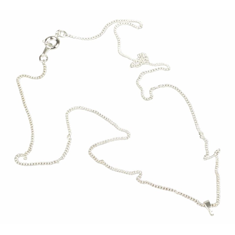 Collier argenté avec attache | 46 cm