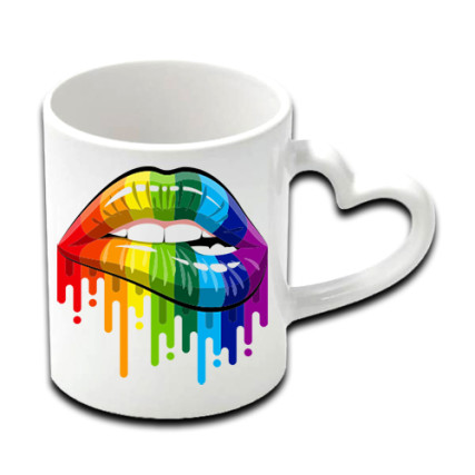 Mug anse en forme de cœur