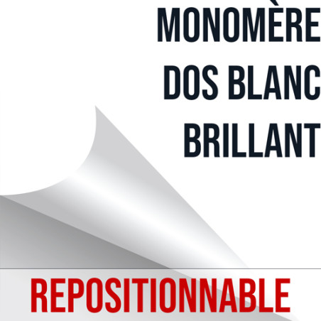Vinyle Monomère Repositionnable Blanc Brillant