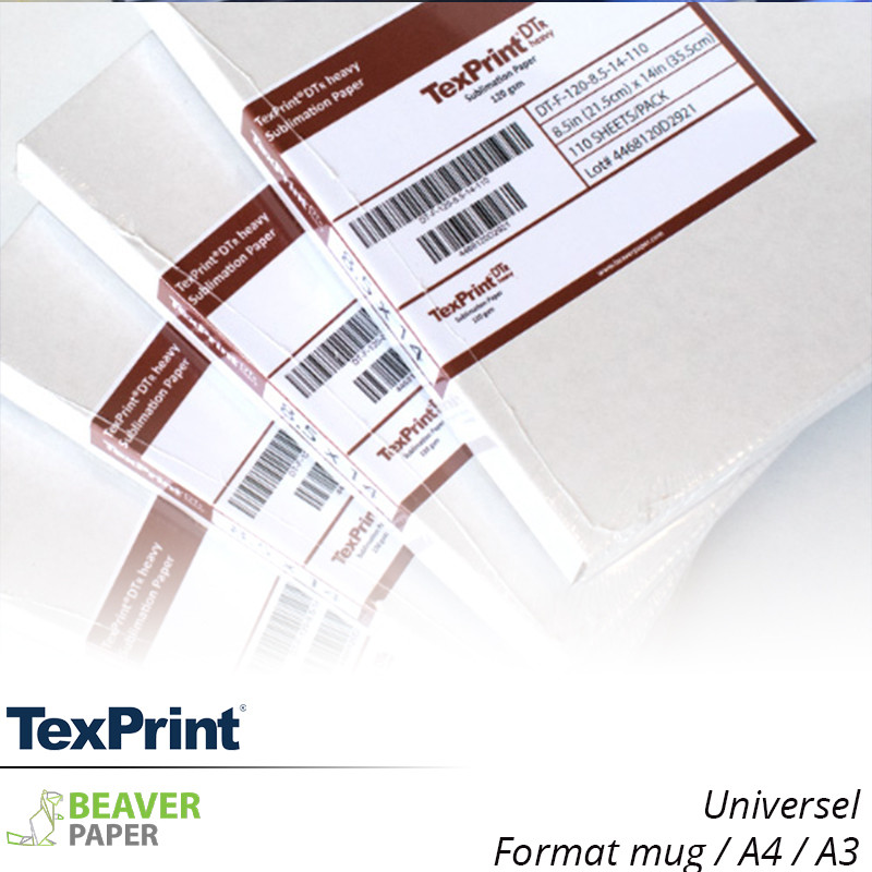 Papier sublimation TexPrint DT-R A3 Ramette (110 feuilles) Sublimation  Transfert Thermique Feuille A3, MATÉRIAUX \ PAPIER POUR SUBLIMATION