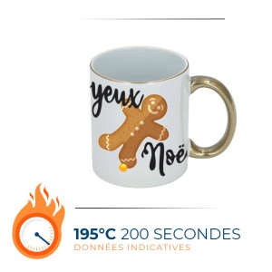Mug Blanc | Anse et contour OR | Lot de 36 unités
