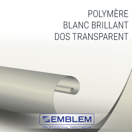 Vinyle Polymère Blanc Brillant Colle Transparente