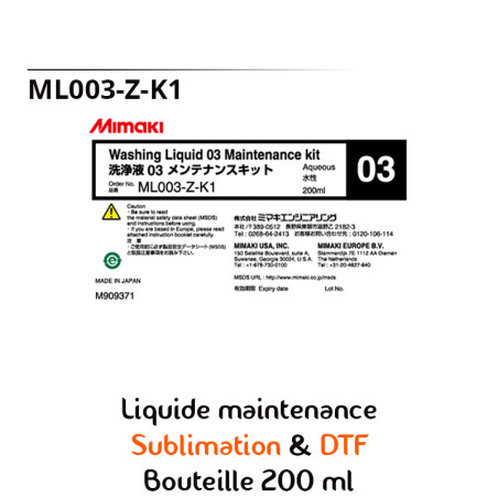 ML003-Z-K1 Liquide de maintenance Sublimation & DTF Mimaki