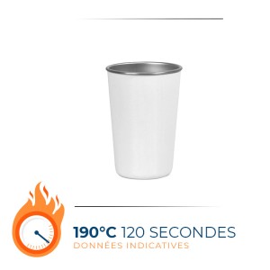 Gobelet sublimation en acier blanc | 24 unités