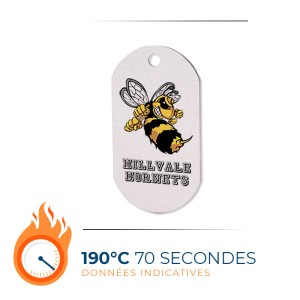 50 Plaques d'identification militaire | Aluminium | Fond transparent