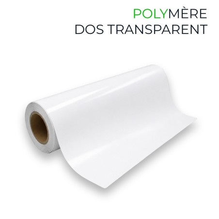 Vinyle Polymère Blanc Brillant Colle Transparente