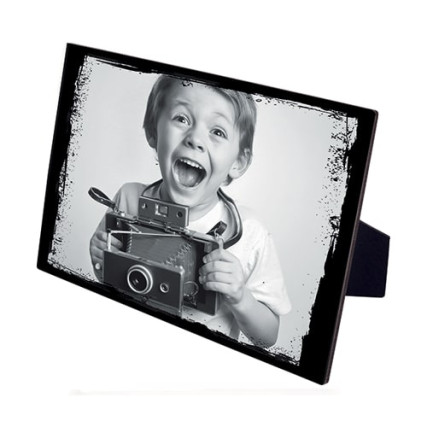 Cadre photo rectangle ChromaLuxe® avec chevalet | Bois HB | 20 x 30 cm