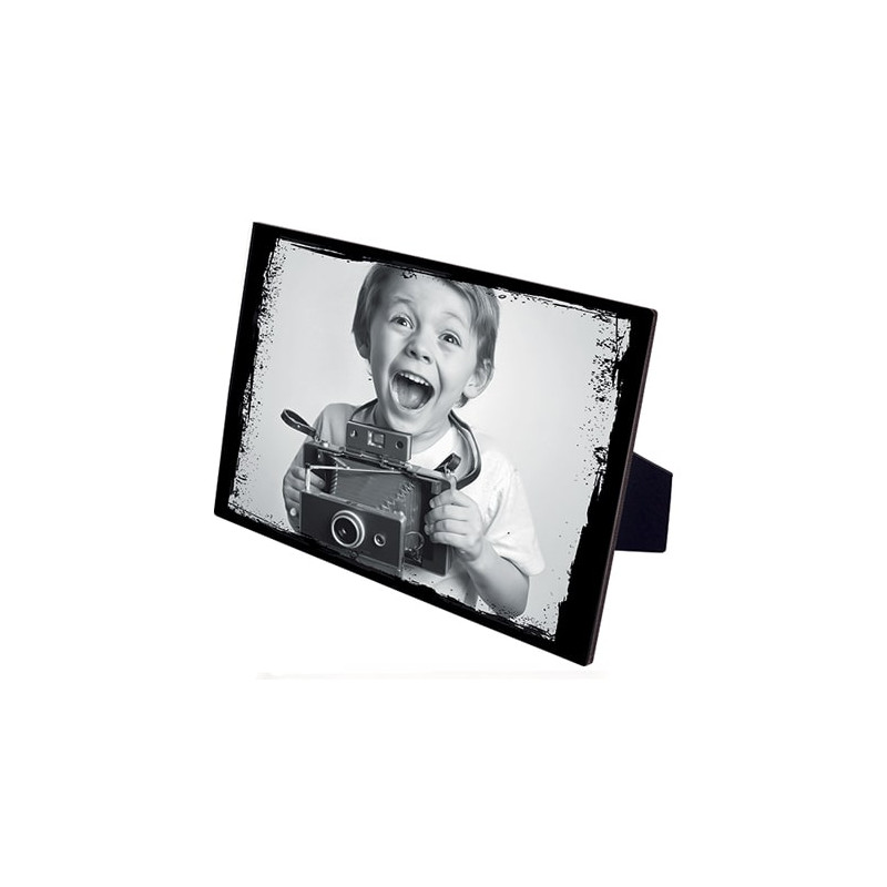 Cadre photo rectangle ChromaLuxe® avec chevalet | Bois HB | 20 x 30 cm