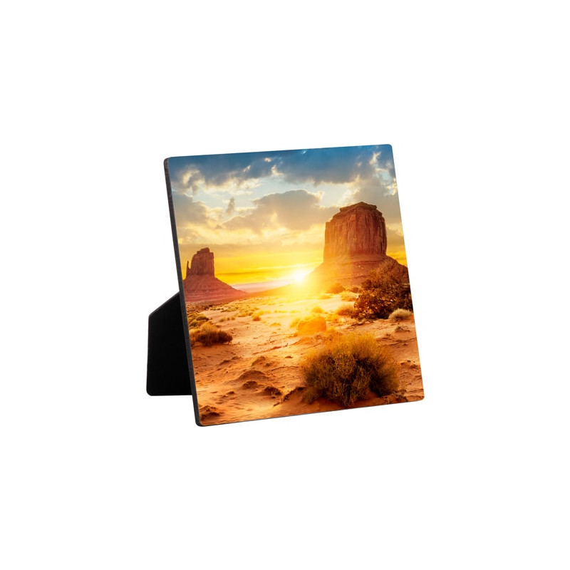 Cadre photo carré ChromaLuxe® avec chevalet | Bois HB | 15,24 x 15,24 cm