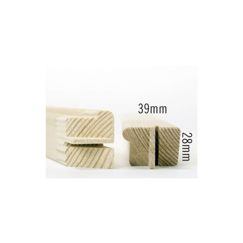 Baguettes à châssis 39 x 28 mm x 80 cm